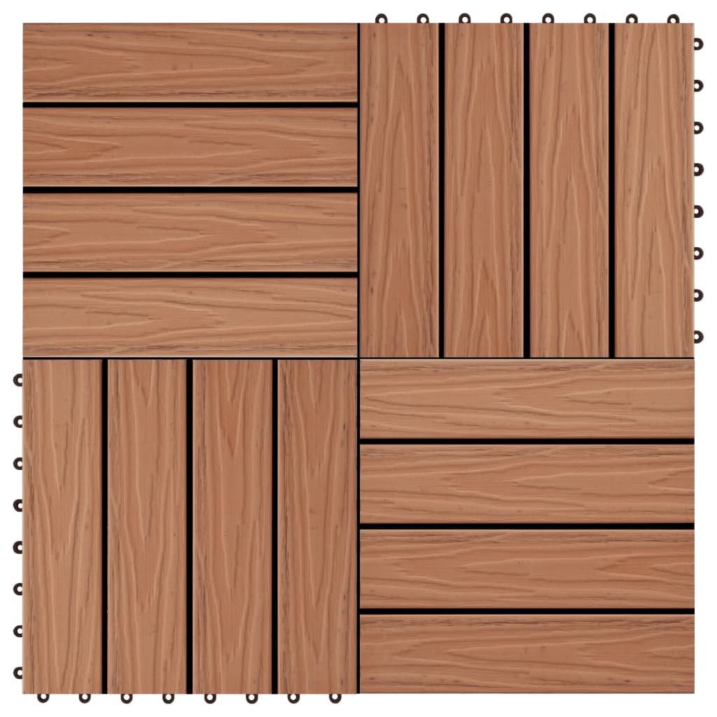 Vidaxl terrastegels diep reliëf 30x30 cm 1 m² hkc lichtbruin 11 st