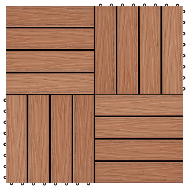 Vidaxl Terrace piastrelle Sollievo profondo 30x30 cm 1 m² HKC Light Brown 11 m