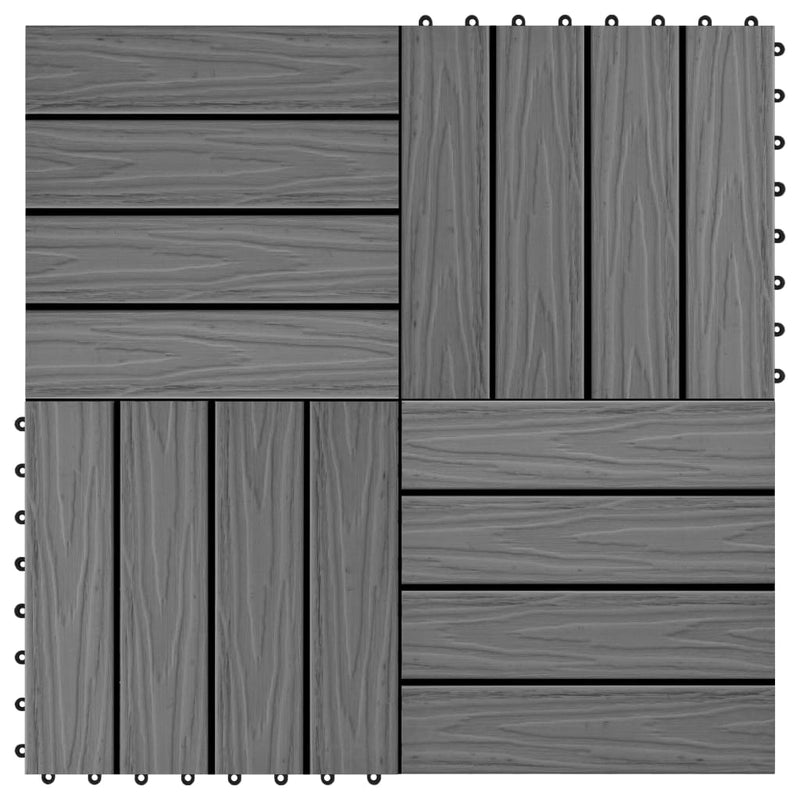 Vidaxl Terrace Piastrelle Sollievo profondo 30x30 cm 1 m² HKC Grey 11 STS