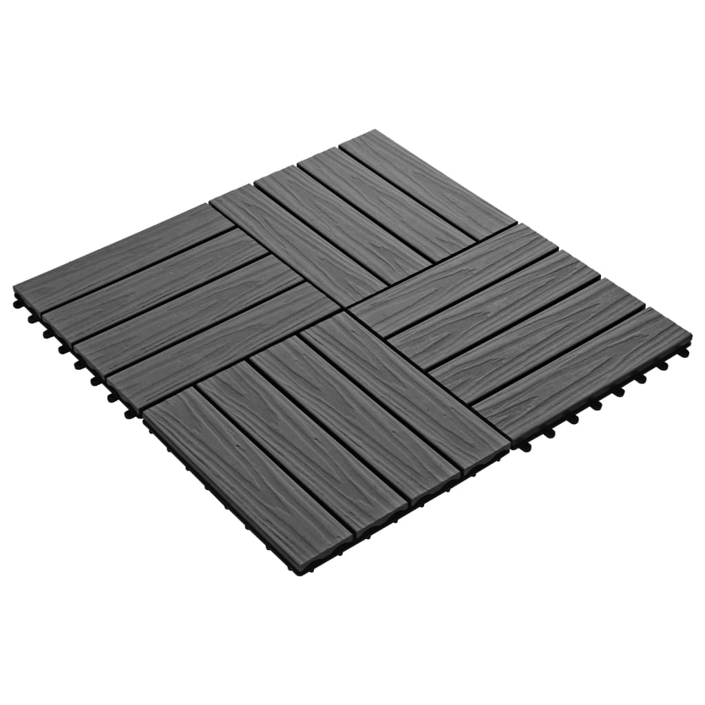 Vidaxl Terrace Piastrelle Sollievo profondo 30x30 cm 1 m² HKC Black 11 STS