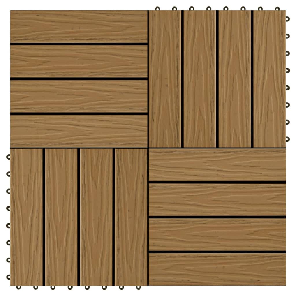Azulejos de terraza Vidaxl Alivio profundo 30x30 cm 1 m² Color de teca HKC 11 STS