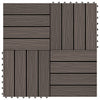 Azulejos de terraza Vidaxl Alivio profundo 30x30 cm 1 m² HKC Marrón oscuro 11 STS