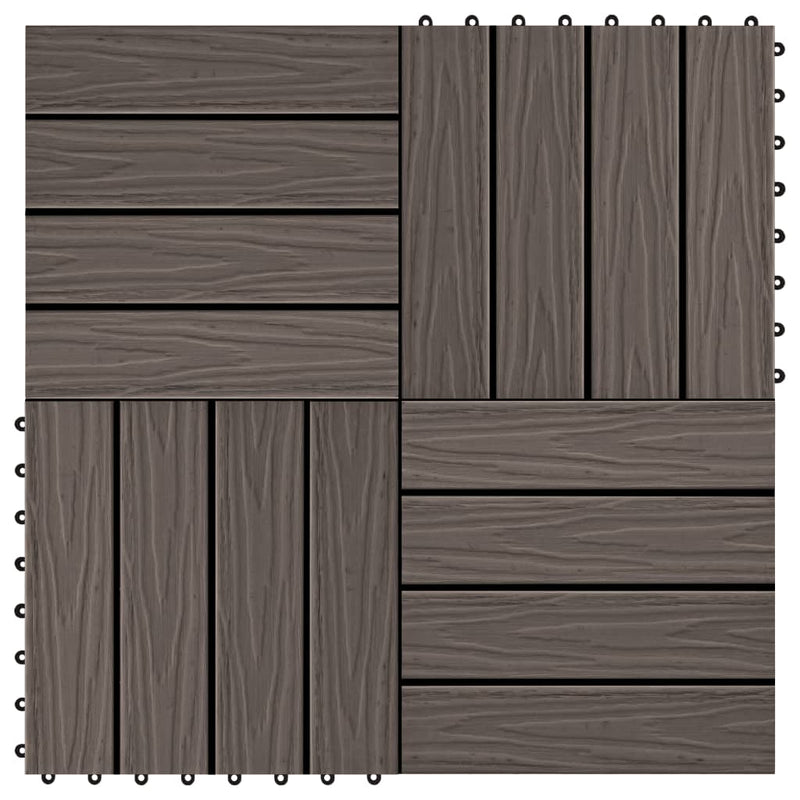 Azulejos de terraza Vidaxl Alivio profundo 30x30 cm 1 m² HKC Marrón oscuro 11 STS