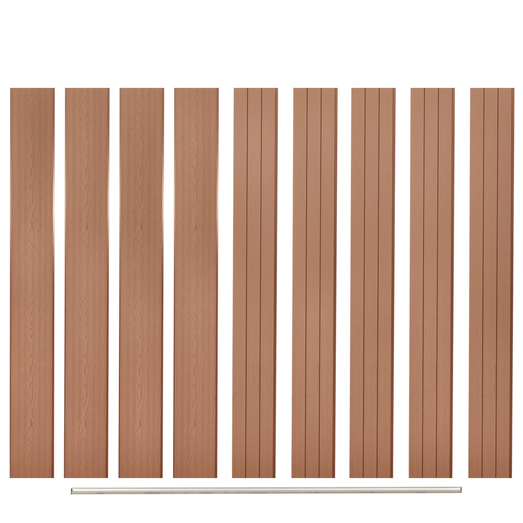 Tableros de cerca de reemplazo de Vidaxl 9 PCS 170 cm HKC Brown