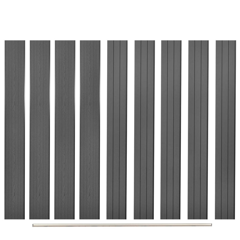 Schede di recinzione di sostituzione Vidaxl 9 pezzi 170 cm HKC GRIGIONE