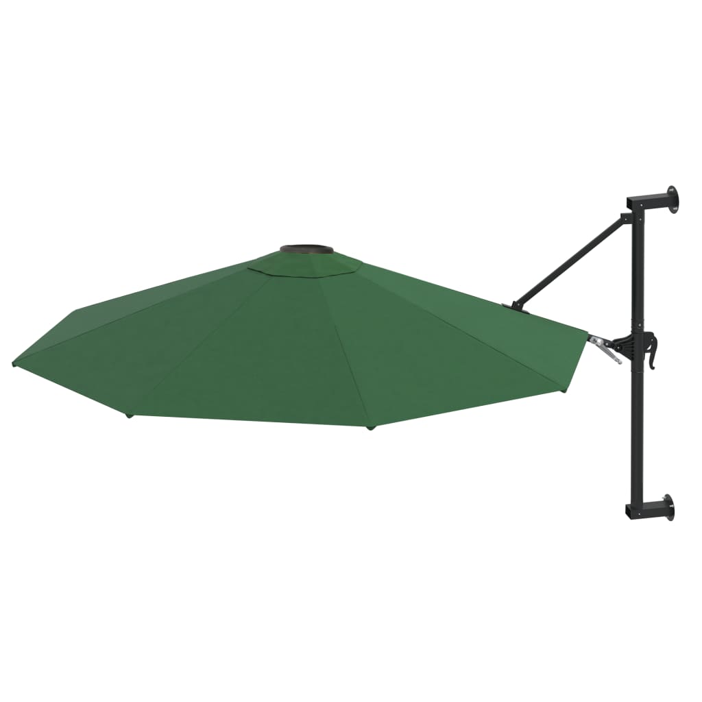 Parasolo a parete Vidaxl con polo metallico 300 cm verde