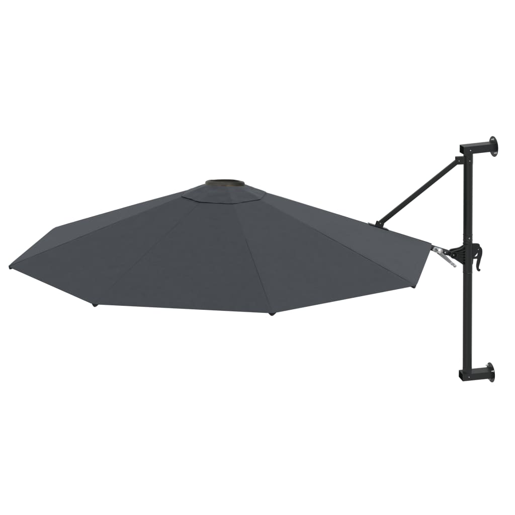 Parasol de pared Vidaxl con poste de metal 300 cm de antracita