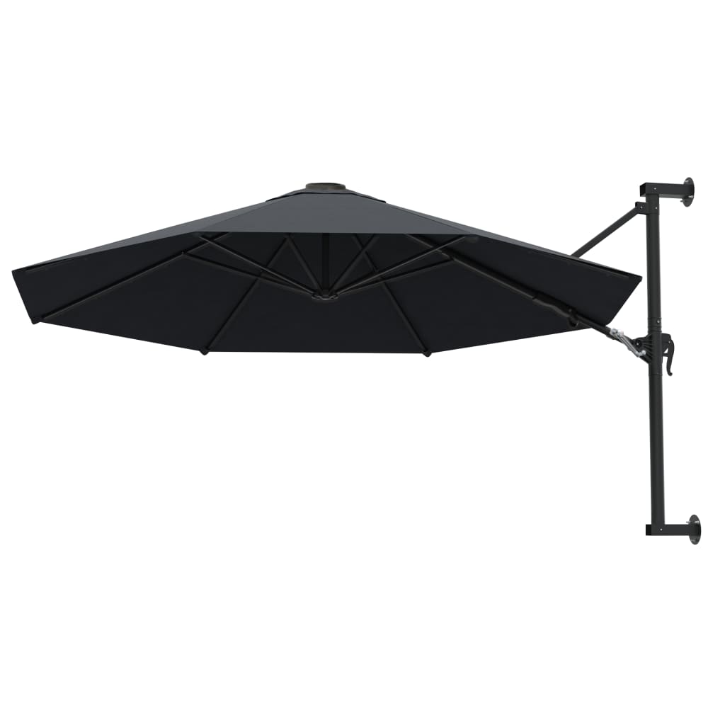 Parasol de pared Vidaxl con poste de metal 300 cm de antracita