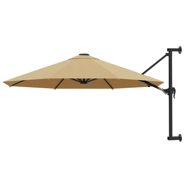 Sombrilla de pared VidaXL con poste de metal 300 cm color topo
