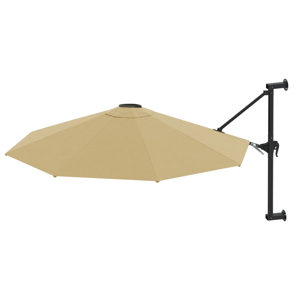 Sombrilla de pared VidaXL con poste de metal 300 cm color topo