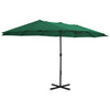 Vidaxl parasol met aluminium paal 460x270 cm groen