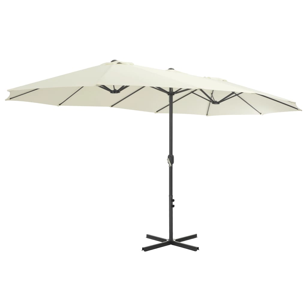 Parasol Vidaxl con poste de aluminio 460x270 cm de arena