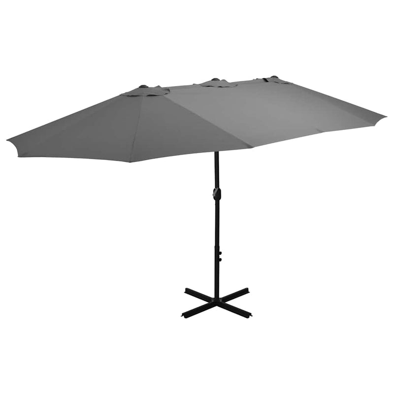 Parasol Vidaxl con poste de aluminio 460x270 cm antracita