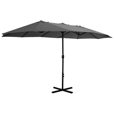 Vidaxl Parasol con polo in alluminio 460x270 cm antracite