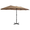 Vidaxl Parasol con polo in alluminio 460x270 cm taupe