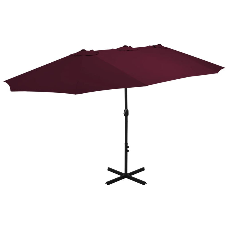 Vidaxl Parasol con polo in alluminio 460x270 cm borgogna rosso