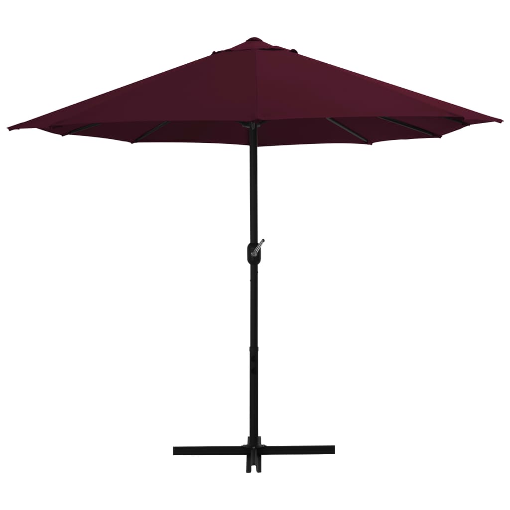 Vidaxl Parasol con poste de aluminio 460x270 cm Borgoña roja