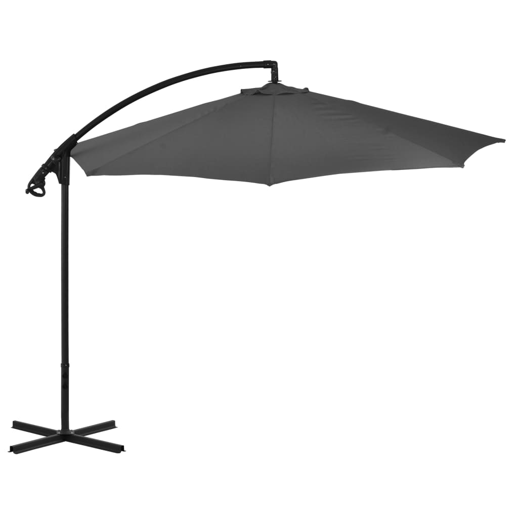Parasol flotante Vidaxl con poste de acero 300 cm de antracita