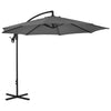 Parasol flotante Vidaxl con poste de acero 300 cm de antracita