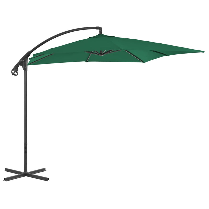 Parasol flotante Vidaxl con poste de acero 250x250 cm verde