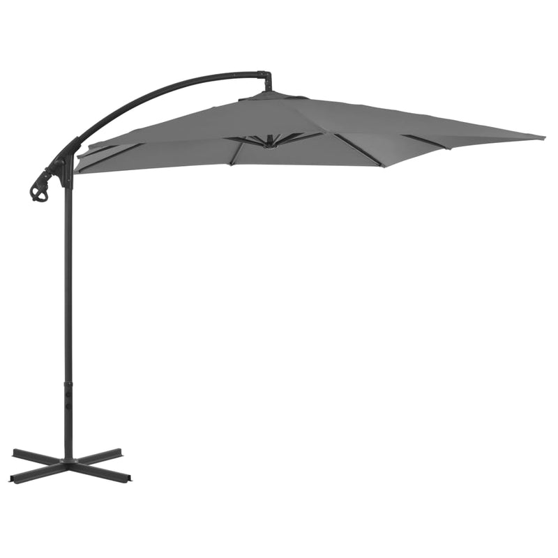 Parasol flotante Vidaxl con poste de acero 250x250 cm de antracita