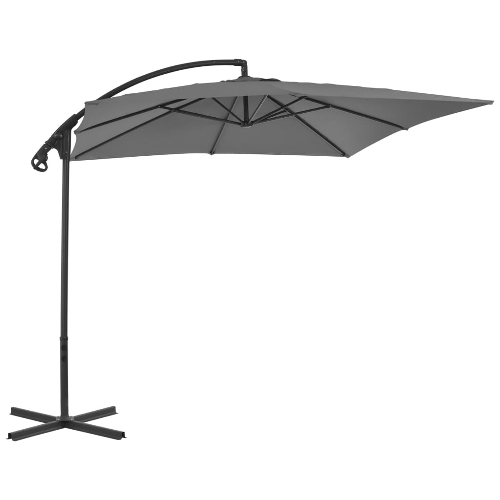 Parasol flotante Vidaxl con poste de acero 250x250 cm de antracita