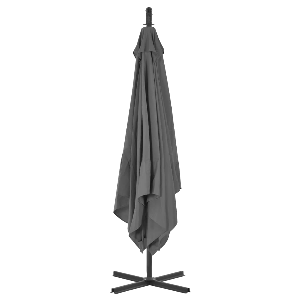 Parasol flotante Vidaxl con poste de acero 250x250 cm de antracita