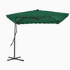 Vidaxl Parasol con polo in acciaio 250x250 cm verde