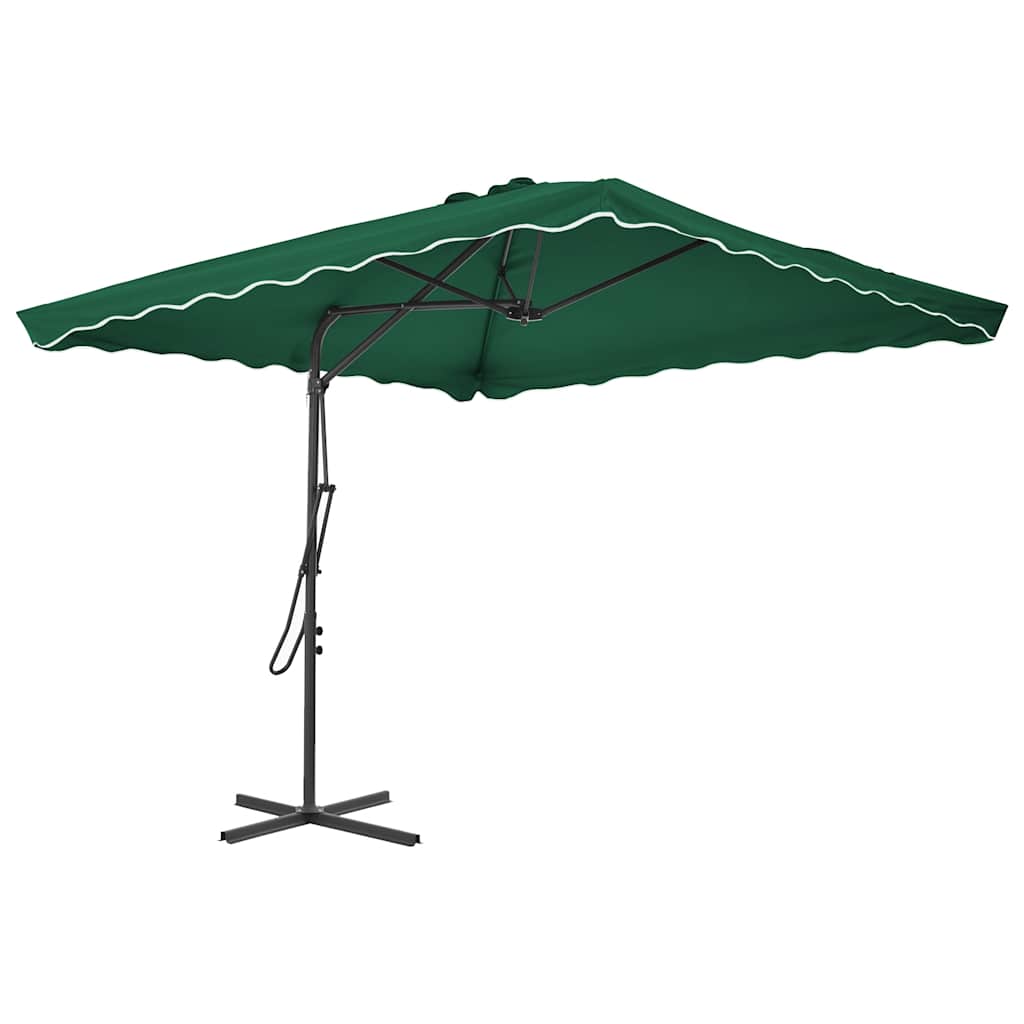 Parasol Vidaxl con poste de acero 250x250 cm verde