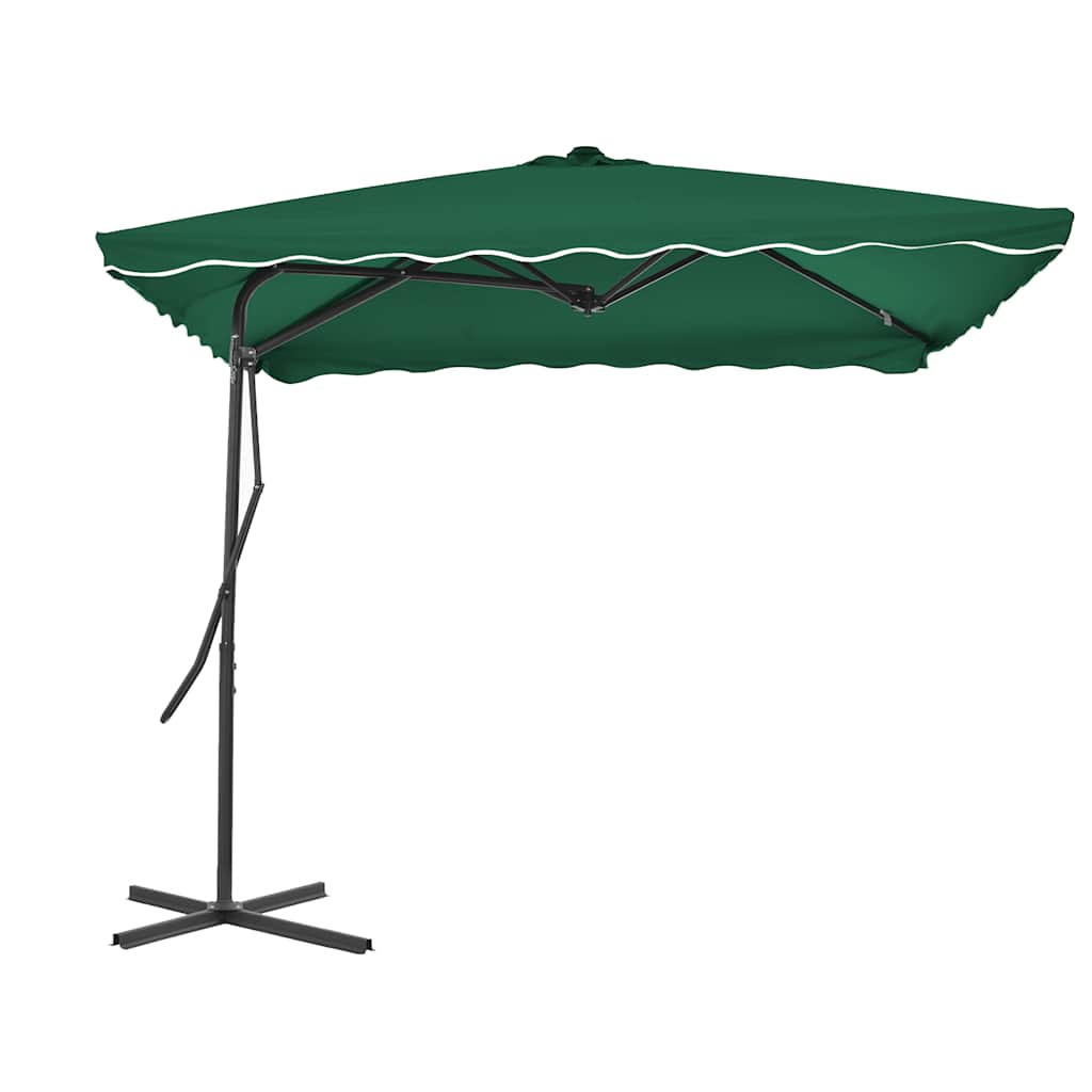 Parasol Vidaxl con poste de acero 250x250 cm verde