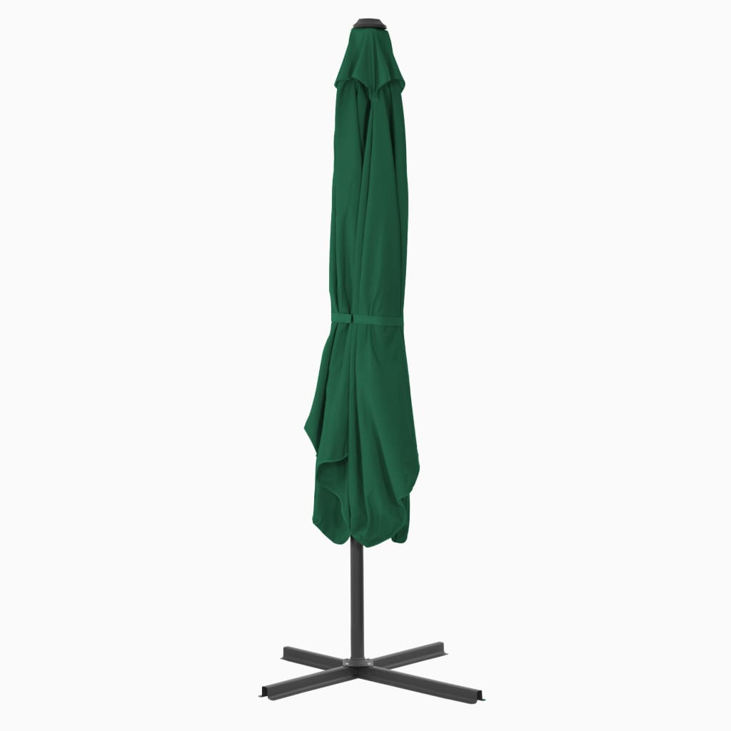 Vidaxl Parasol con polo in acciaio 250x250 cm verde