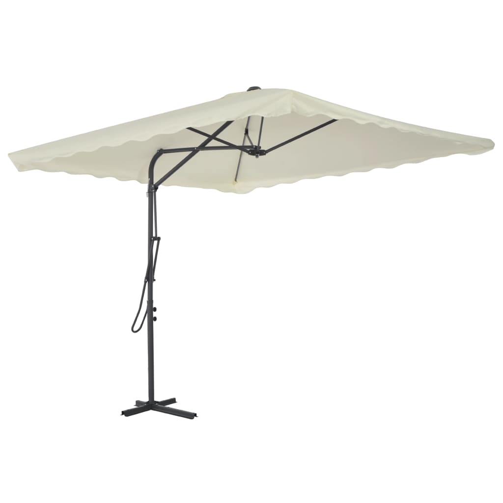 Parasol Vidaxl con poste de acero 250x250 cm de arena -Color