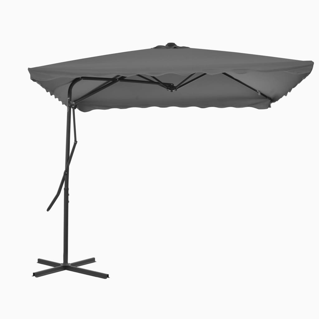Parasol Vidaxl con poste de acero 250x250 cm antracita