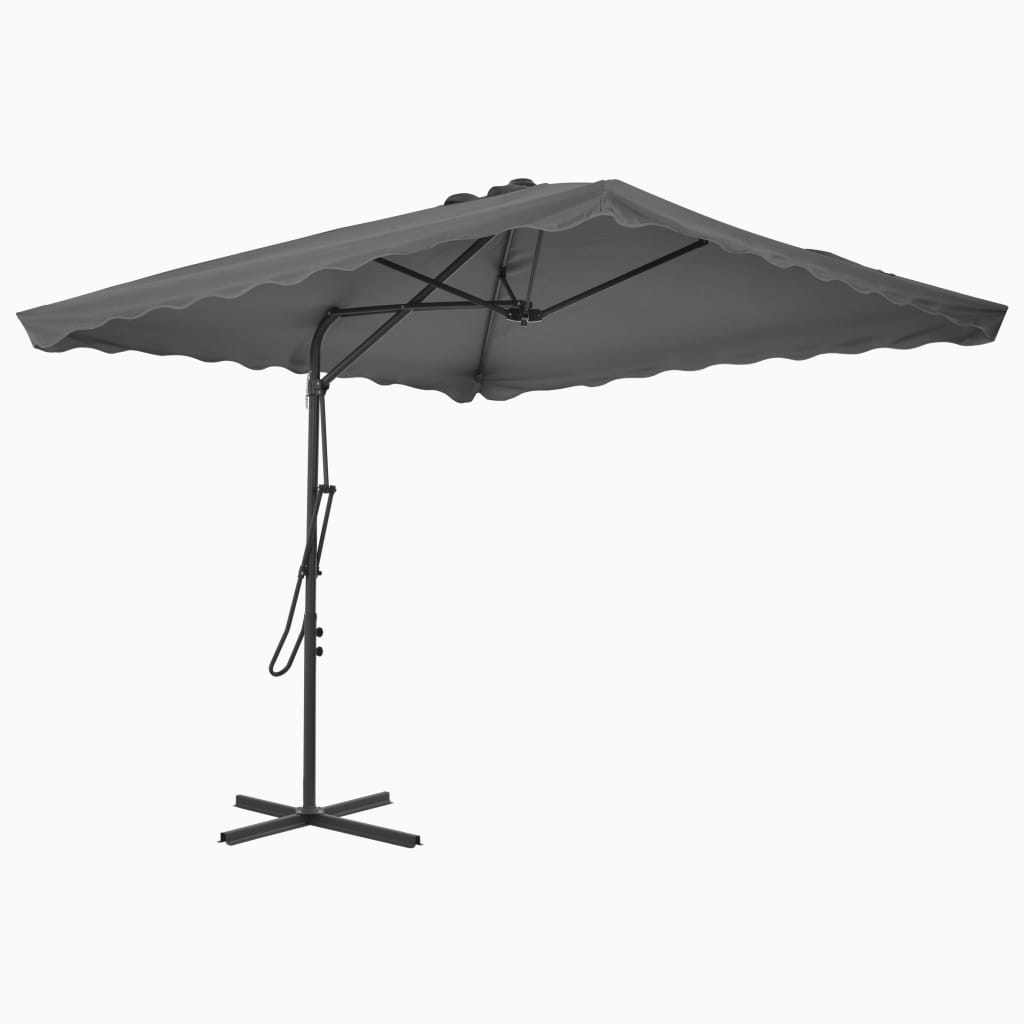 Parasol Vidaxl con poste de acero 250x250 cm antracita