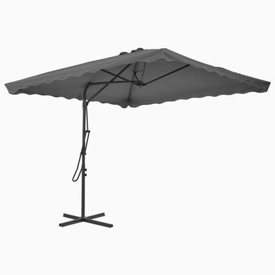 Vidaxl Parasol con polo in acciaio 250x250 cm antracite