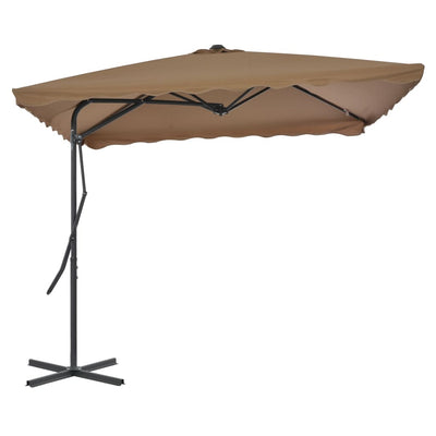 Vidaxl Parasol con polo in acciaio 250x250 cm Taupe