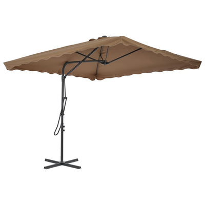 Vidaxl Parasol con polo in acciaio 250x250 cm Taupe