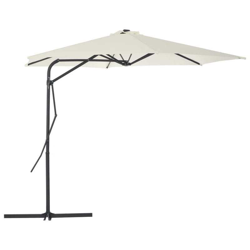 Vidaxl Parasol con polo in acciaio 300 cm sabbia