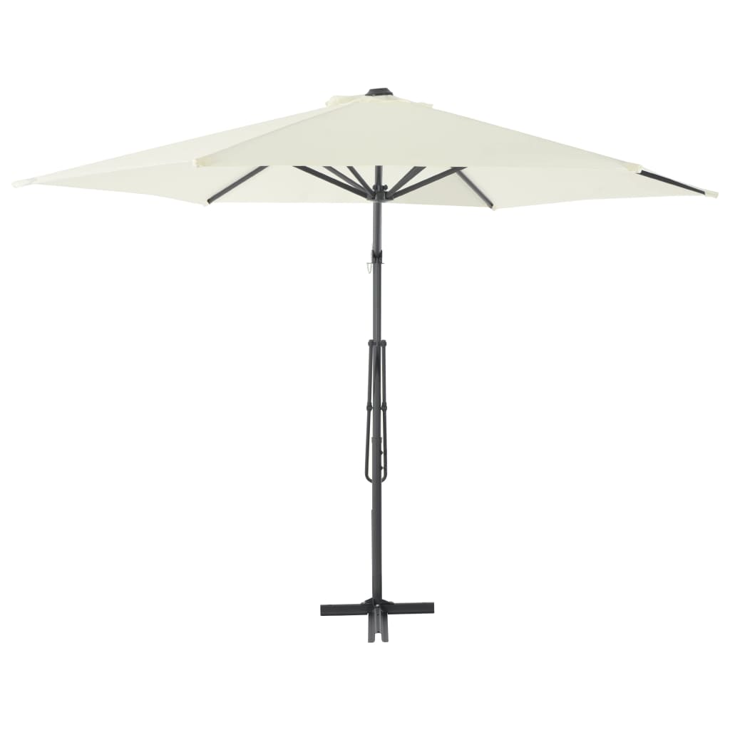 Vidaxl Parasol con polo in acciaio 300 cm sabbia