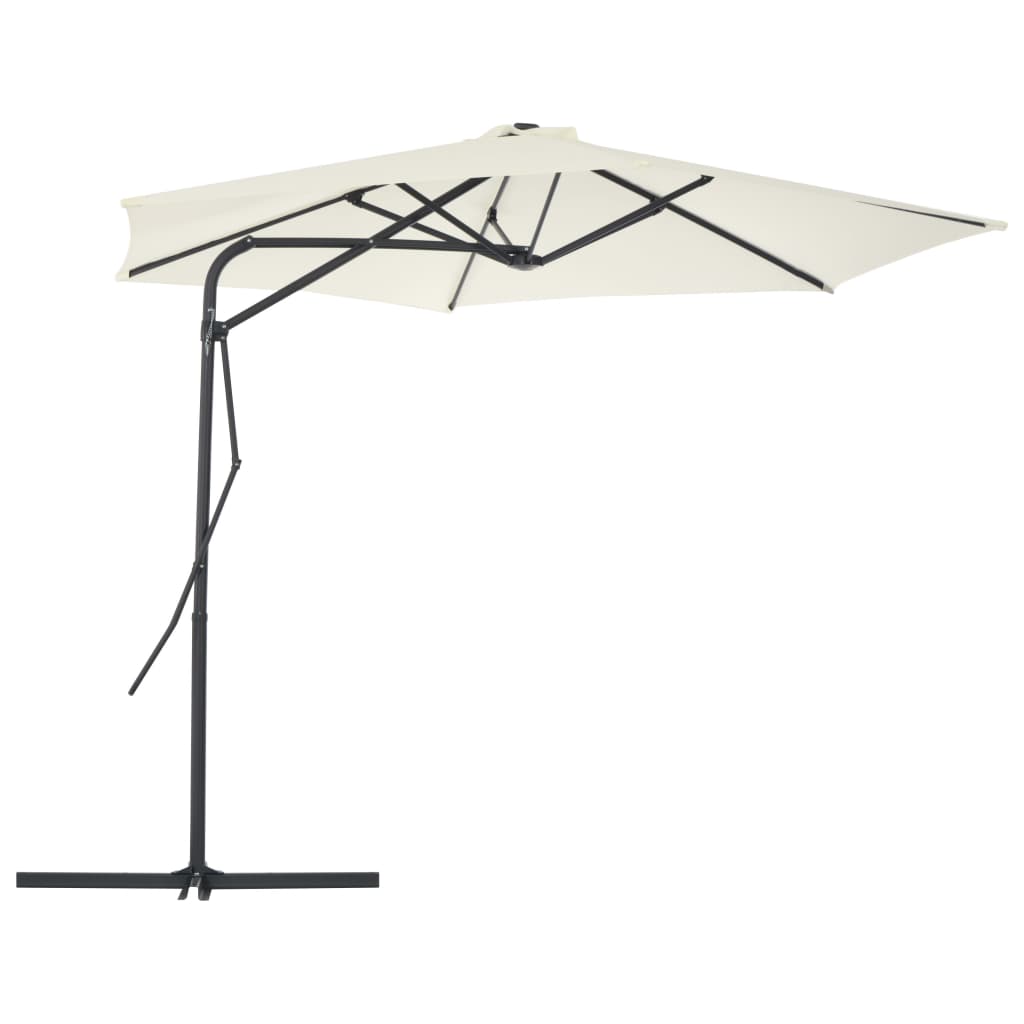 Vidaxl Parasol con polo in acciaio 300 cm sabbia