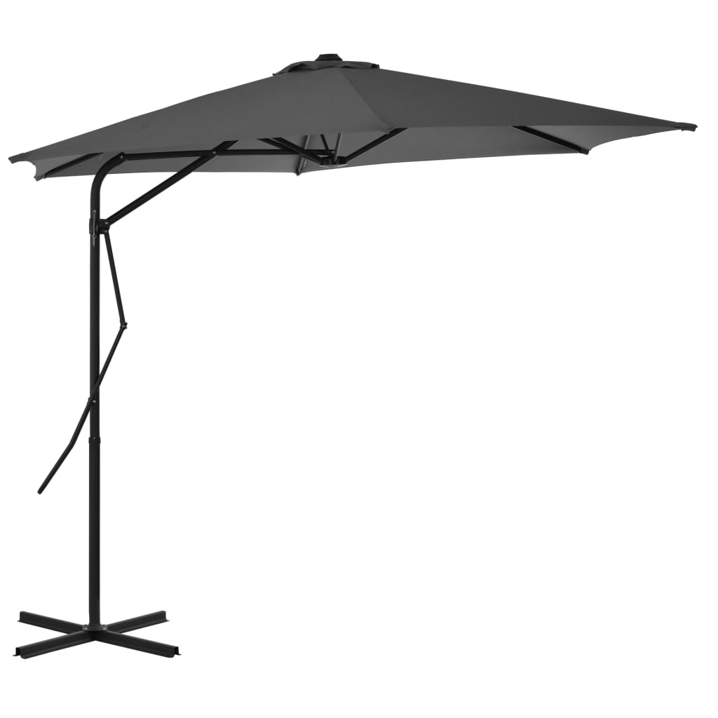 Parasol Vidaxl con polo de acero 300 cm de antracita
