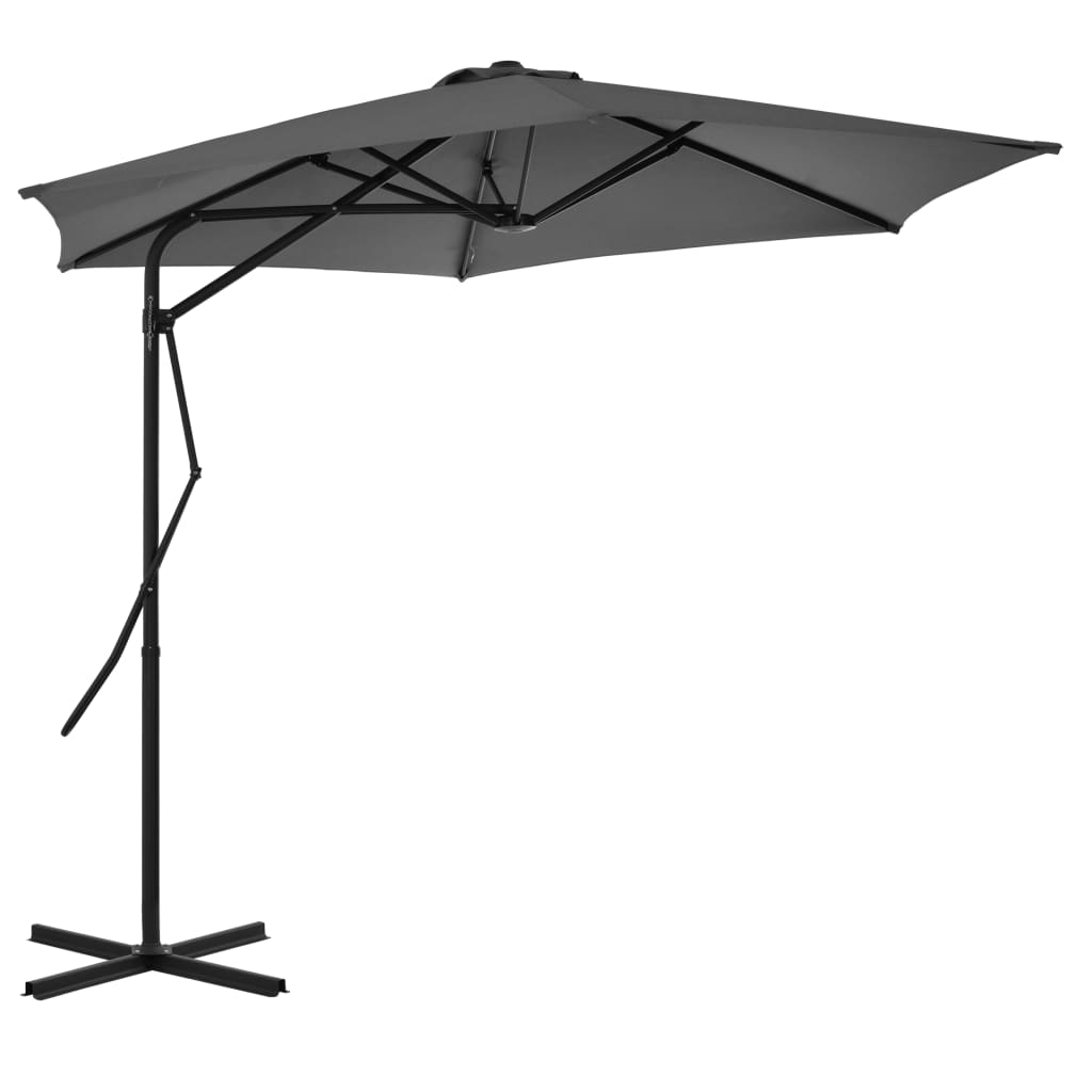 Parasol Vidaxl con polo de acero 300 cm de antracita