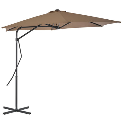 Vidaxl Parasol with steel pole 300 cm Taupe