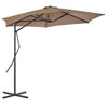 Vidaxl Parasol con polo in acciaio 300 cm taupe