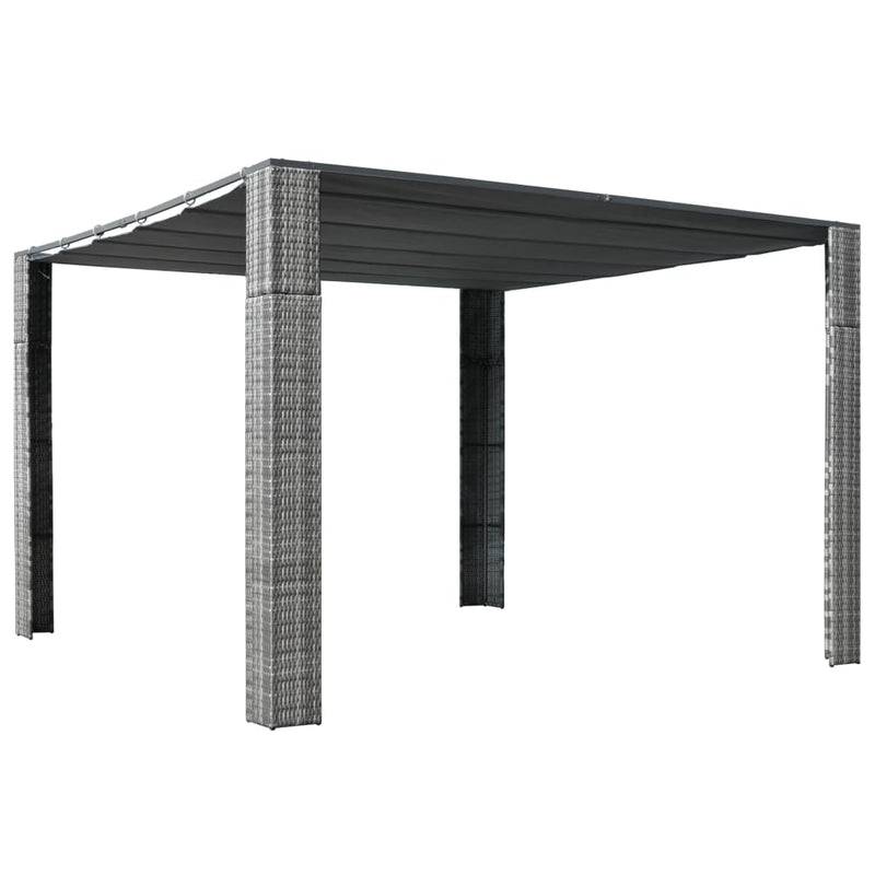 Vidaxl Arbor con tetto 300x300x200 cm Poly Rattan Grey e Antracite