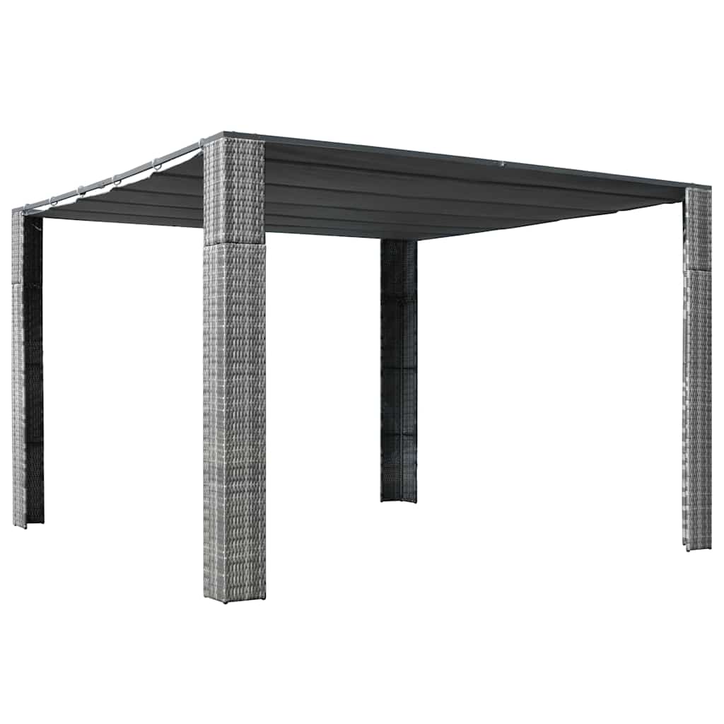 Vidaxl Arbor con tetto 300x300x200 cm Poly Rattan Grey e Antracite