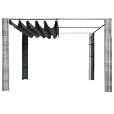 Vidaxl Arbor con tetto 300x300x200 cm Poly Rattan Grey e Antracite