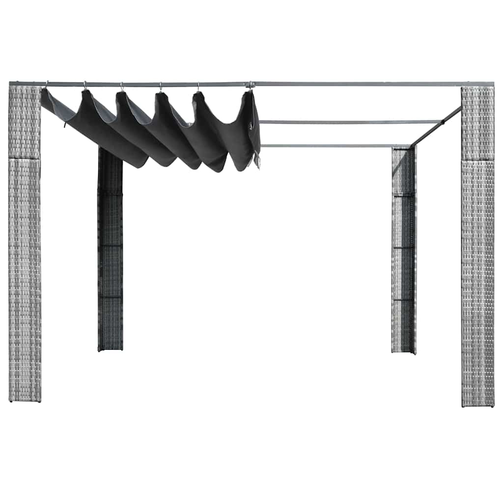 Vidaxl Arbor con tetto 300x300x200 cm Poly Rattan Grey e Antracite