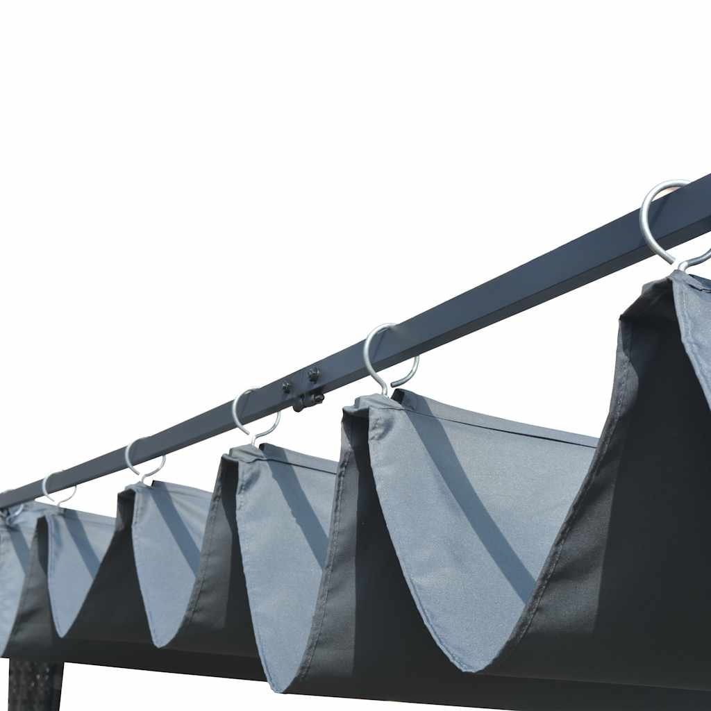 Vidaxl Arbor con tetto 300x300x200 cm Poly Rattan Grey e Antracite