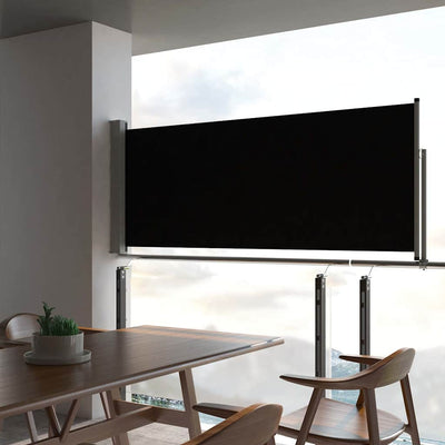 Schermo del giardino Vidaxl estendibile da 100x300 cm nero